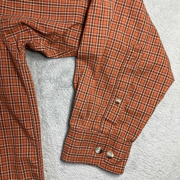 Columbia Shirt Men Large Orange Plaid Button Down Long Sleeve Pocket Preppy READ - Picture 8 of 16